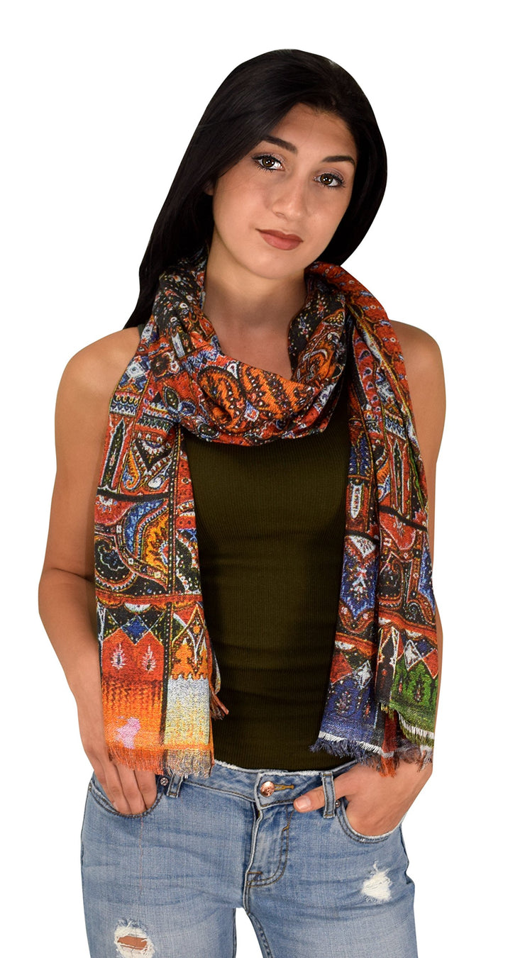 veritasfinancialgrp Womens Soft Fashion Artistic Digital Print Long Scarf Wrap Shawl