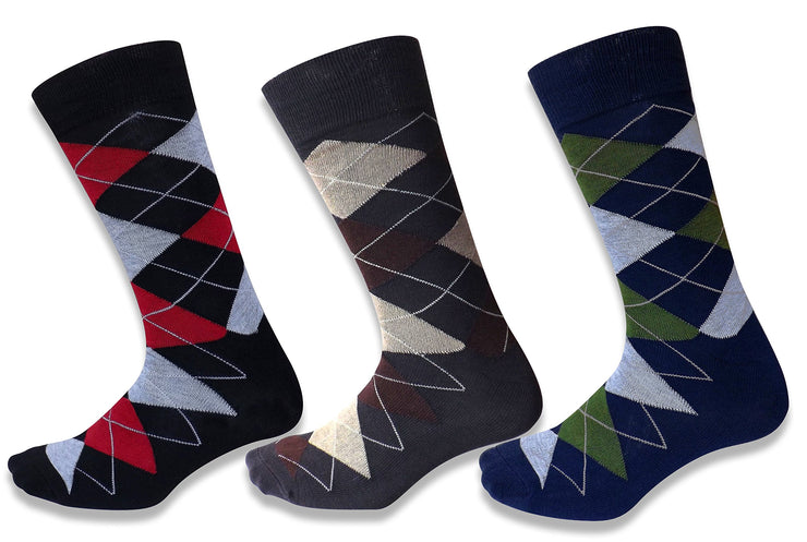 A2561-Argyle-Mens-Sock-Red-Br-Oli-KL