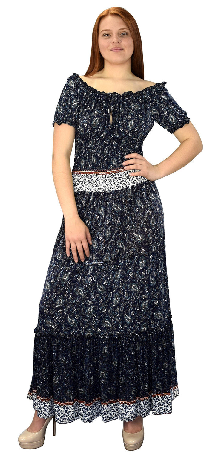 B5776-001-1-GypsyDress-Navy/Blue-L-AJ