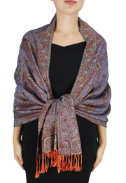 veritasfinancialgrp Elegant Double Layer Reversible Paisley Pashmina Shawl Wrap Scarf