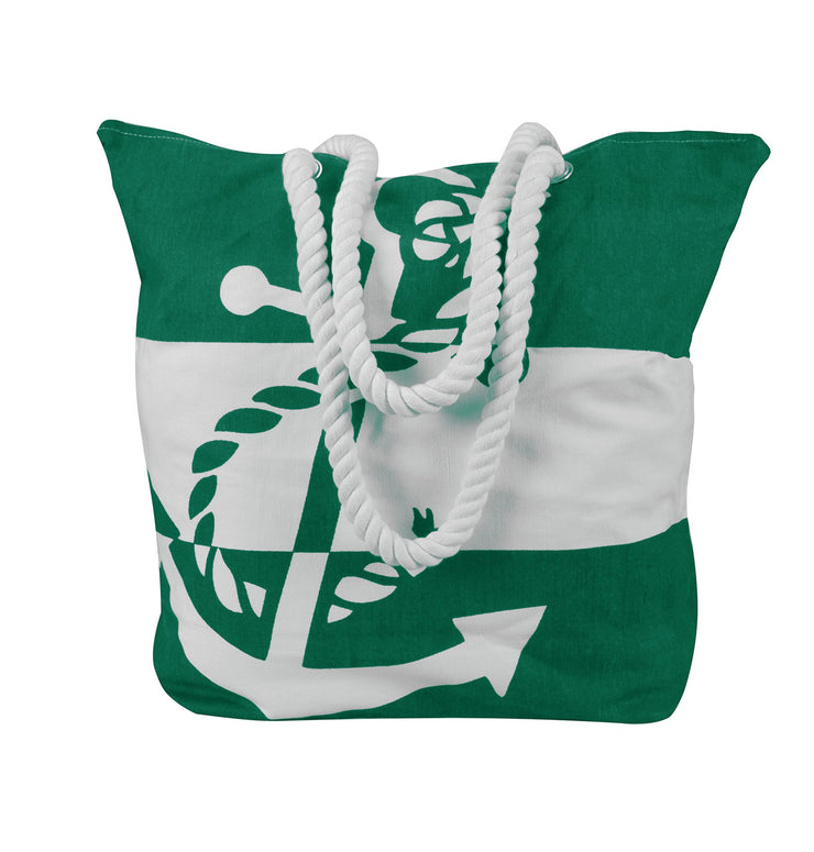 100% Cotton Anchor Print Canvas Beach Tote