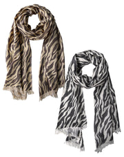 B0053-2Pck-Zebra-Scarf-BrownWhite-AJ