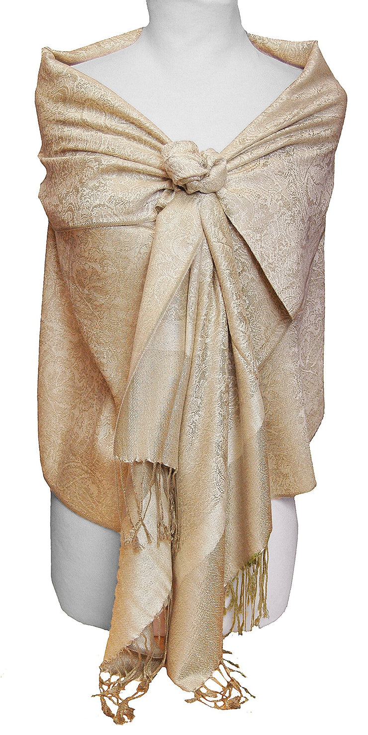 crittendenwayapartments Womens Elegant Vintage Solid Jacquard Paisley Scarf Shawl Wrap