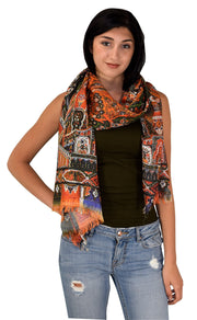 veritasfinancialgrp Womens Soft Fashion Artistic Digital Print Long Scarf Wrap Shawl