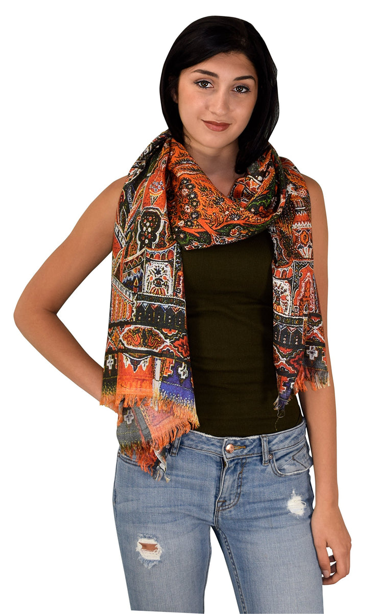 veritasfinancialgrp Womens Soft Fashion Artistic Digital Print Long Scarf Wrap Shawl