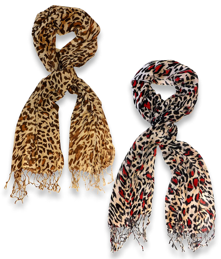 veritasfinancialgrp Beautiful Soft and Silky Leopard Print Pashmina Shawl Scarves