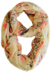 veritasfinancialgrp Paint The Town Red Cherry Blossom Floral Print Infinity loop Scarves