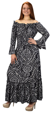 B5760-002-1-GypsyDress-Blk/Wht-L-AJ