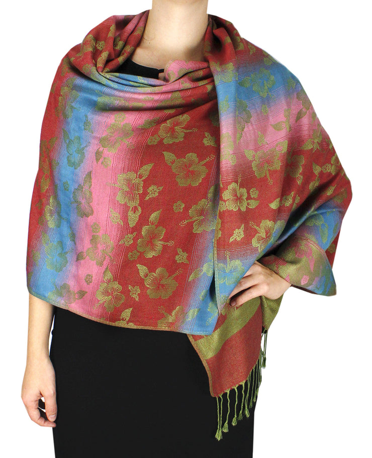 veritasfinancialgrp Rainbow Silky Tropical Colorful Exotic Pashmina Wrap Shawl Scarf