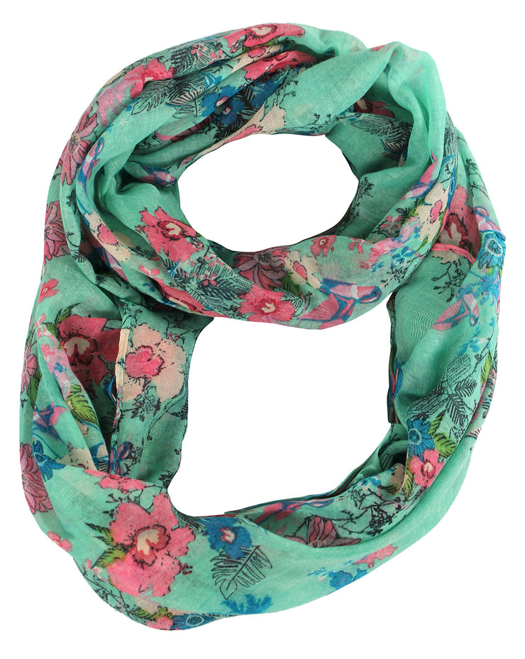 veritasfinancialgrp Paint The Town Red Cherry Blossom Floral Print Infinity loop Scarves