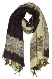 Silky Soft Reversible Paisley Pashmina Braided Fringe