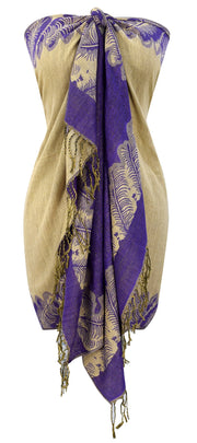 Ravishing Reversible Jacquard Paisley Pashmina Shawl Wrap for Women