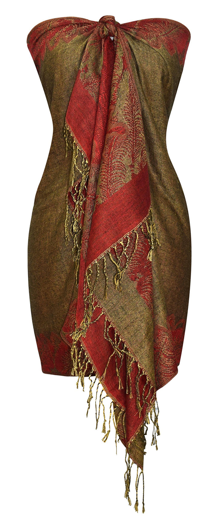 Ravishing Reversible Jacquard Paisley Pashmina Shawl Wrap for Women