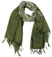 Peace-Love-Scarf-Green-White-P