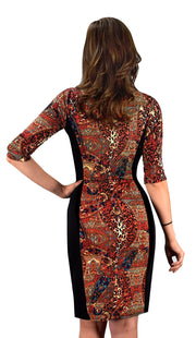 crittendenwayapartments 3/4 Sleeves Chic Printed Work Business Party Sheath Slimming Dress
