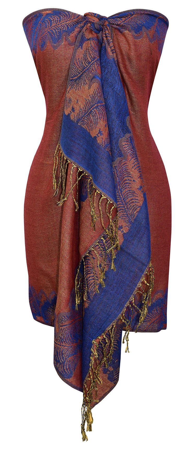 veritasfinancialgrp Women's Ravishing Reversible Jacquard Paisley Shawl Wrap Pashmina