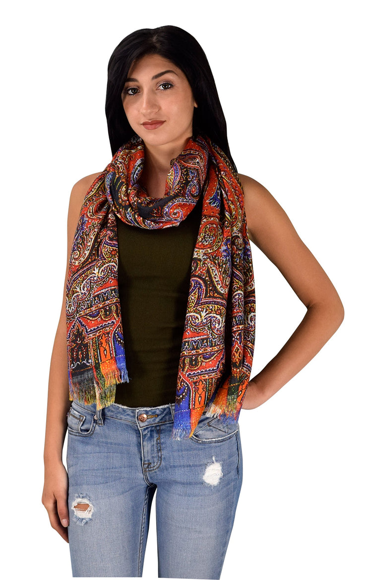 veritasfinancialgrp Womens Soft Fashion Artistic Digital Print Long Scarf Wrap Shawl