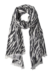 veritasfinancialgrp Fashionable Zebra Animal Print Frayed End Pashmina Shawl Wrap