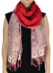 Boho Paisley Reversible Double Layer Vibrant Wrap Shawl Scarf