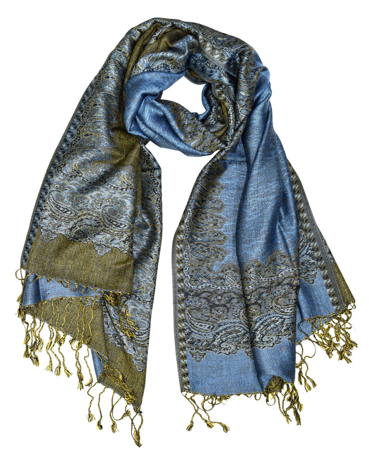 veritasfinancialgrp Women's Ravishing Reversible Jacquard Paisley Shawl Wrap Pashmina