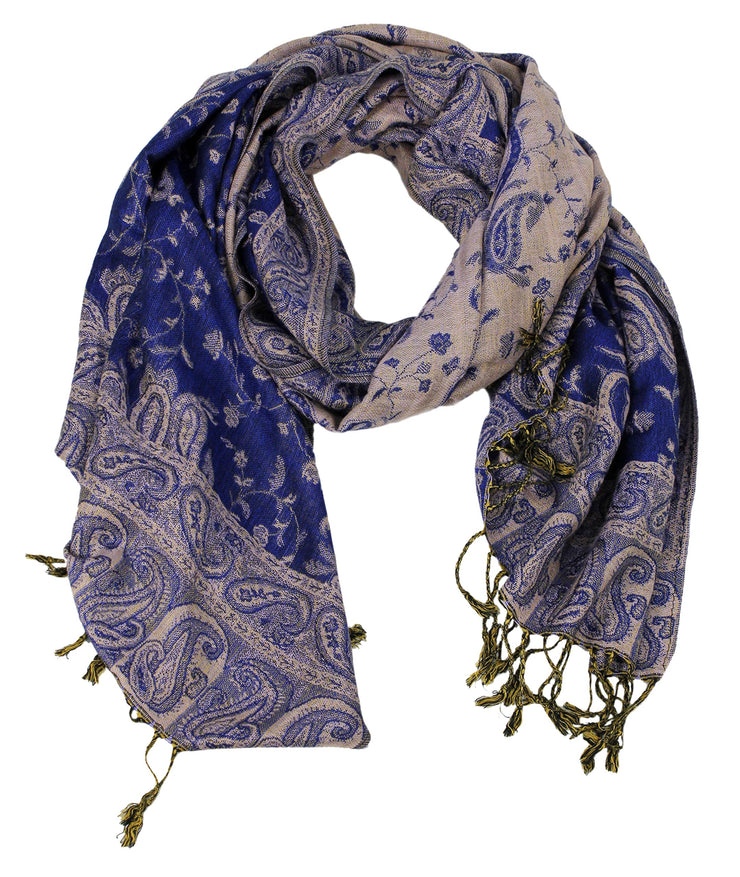 veritasfinancialgrp Elegant Double Layer Reversible Paisley Pashmina Shawl Wrap Scarf