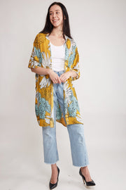 "Kimora" Sunflower Print Long Cover-Up