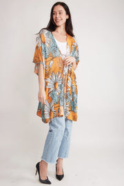 "Kimora" Sunflower Print Long Cover-Up