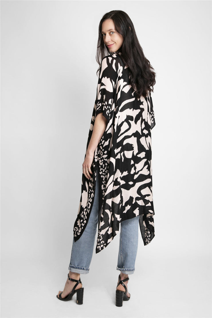 "Frida" Animal Print Long Kimono