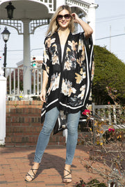 "Vera" Floral Print Long Kimono