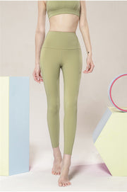 "Race You There" Solid High-Rise Leggings with Pockets