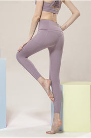 "Race You There" Solid High-Rise Leggings with Pockets