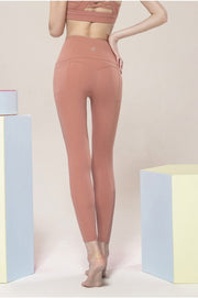 "Race You There" Solid High-Rise Leggings with Pockets