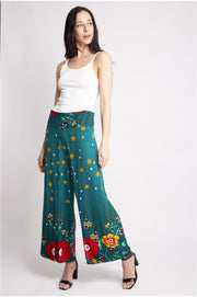 "Bohemian Wanderer" Floral Print Palazzo Pants