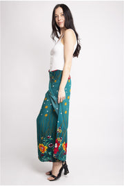 "Bohemian Wanderer" Floral Print Palazzo Pants