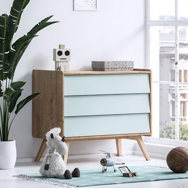 Vintage - Chest of Drawers in Oak & 5 Pastel Colours from interie furniture