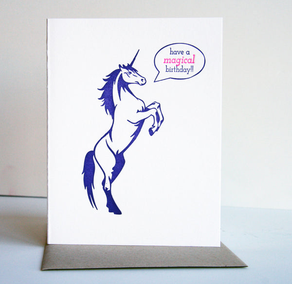 Unicorn Birthday Card | Steel Petal Press