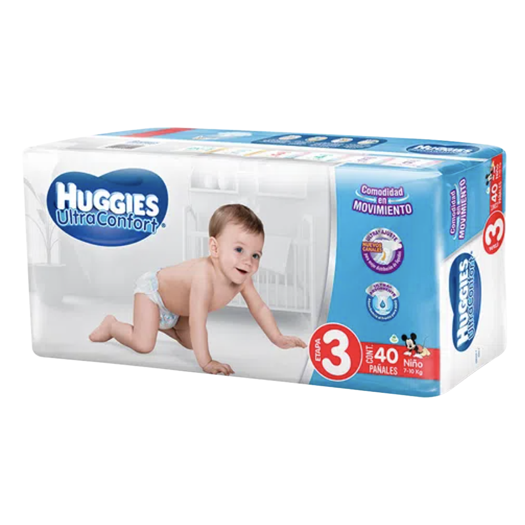 Huggies Ultra Confort Etapa 3 Con 40 Unidades NiÑo Farmacia Calderon 8264