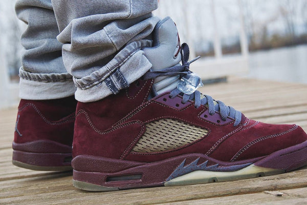 burgundy 5s jordans