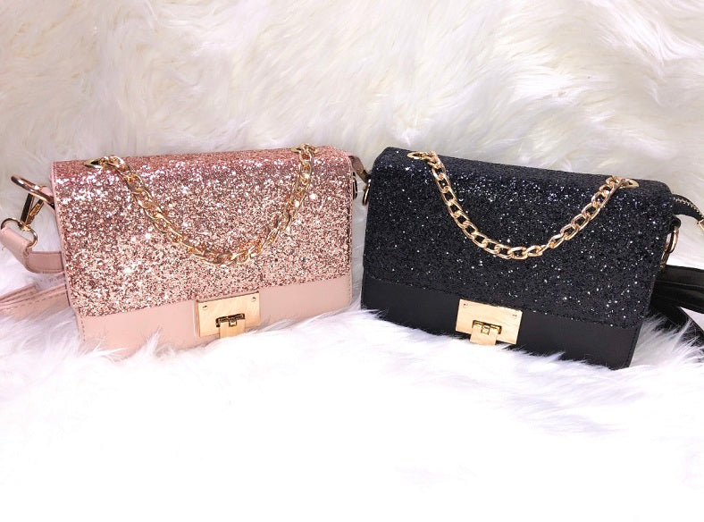 glitter crossbody purse