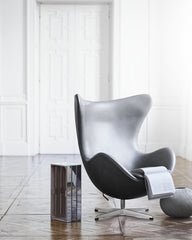 Arne Jacobsen Egg Chair in Sense Grey Leather in Situ