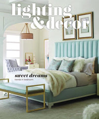 lighting and decor magazine featuring an article on palette and parlor august 2017