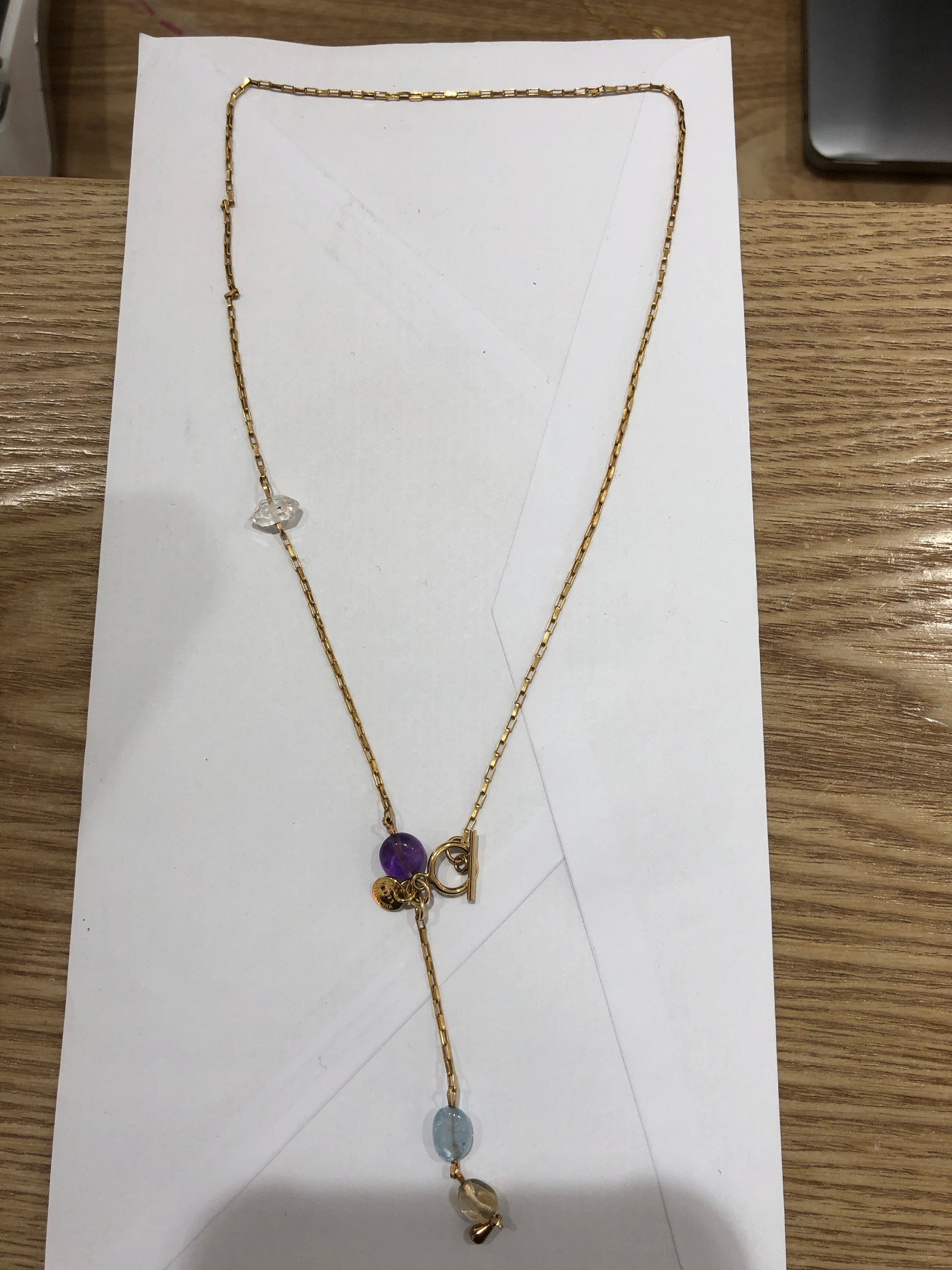 Spiritu herkimer dimonds/ amethyst necklace