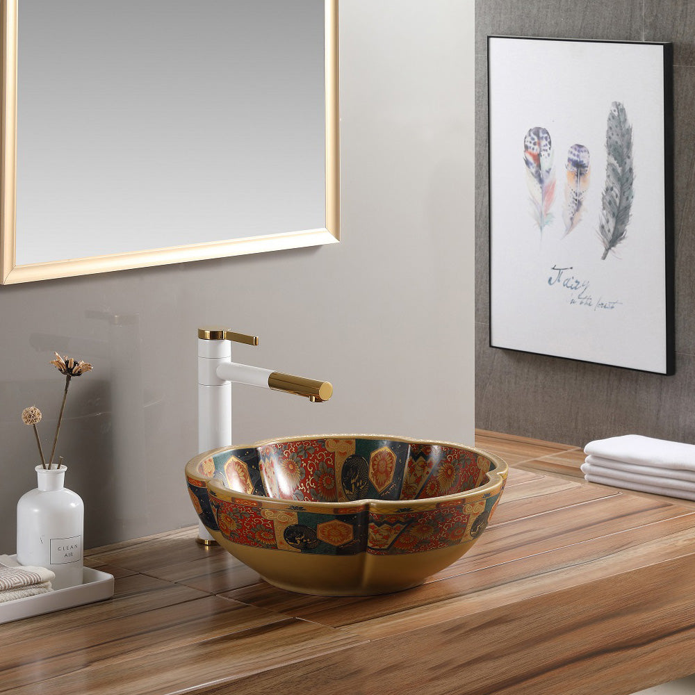 Luxury Wash Basins from FUAO- Bowl-Shaped - Golden Yellow Color