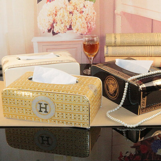 Elegant Vintage Luxury Ceramic Tissue Box Holder Serviette Paper Towel Box Holder For Home Office Hotel Living Room Bathroom Decor