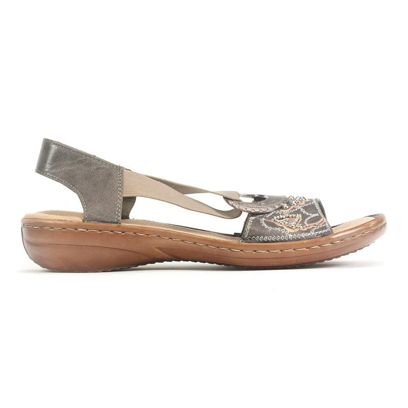 een keer Wiegen Lake Taupo Rieker 608B9 Womens Slip On Leather Beaded Sandal | Simons Shoes