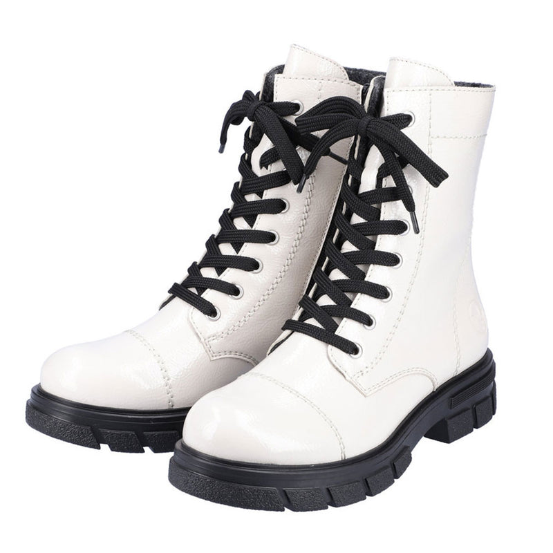 vergeven fax Aanpassing Rieker White Combat Boot (Z9122) Women's Synthetic Upper | Simons Shoes