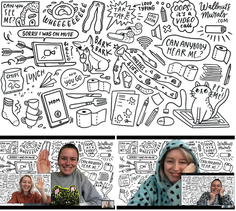Wallnuts Mural Video-Conferencing Call Free Background for Zoom