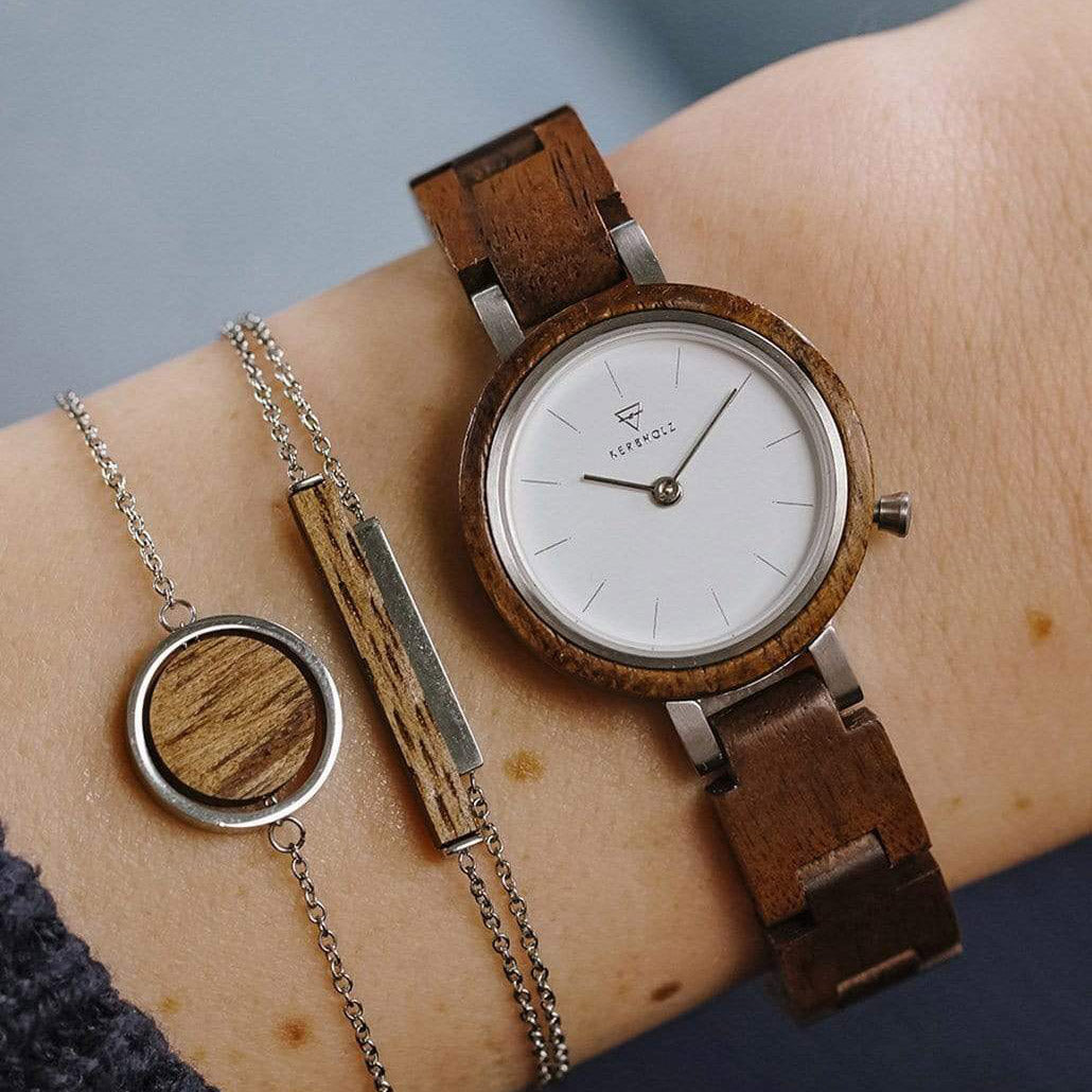 Kerbholz horloge | Mathilda Walnut