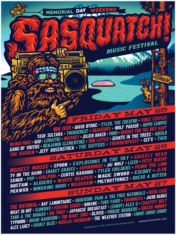 Sasquatch Music Festival 2018 Poster by Ames Bros
