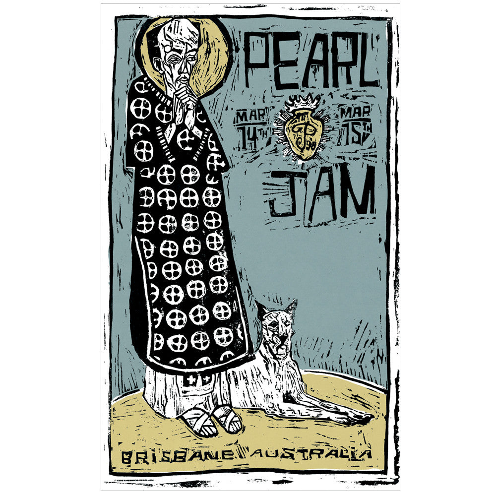 Pearl Jam 1998 Brisbane, Australia Concert Poster Ames Bros